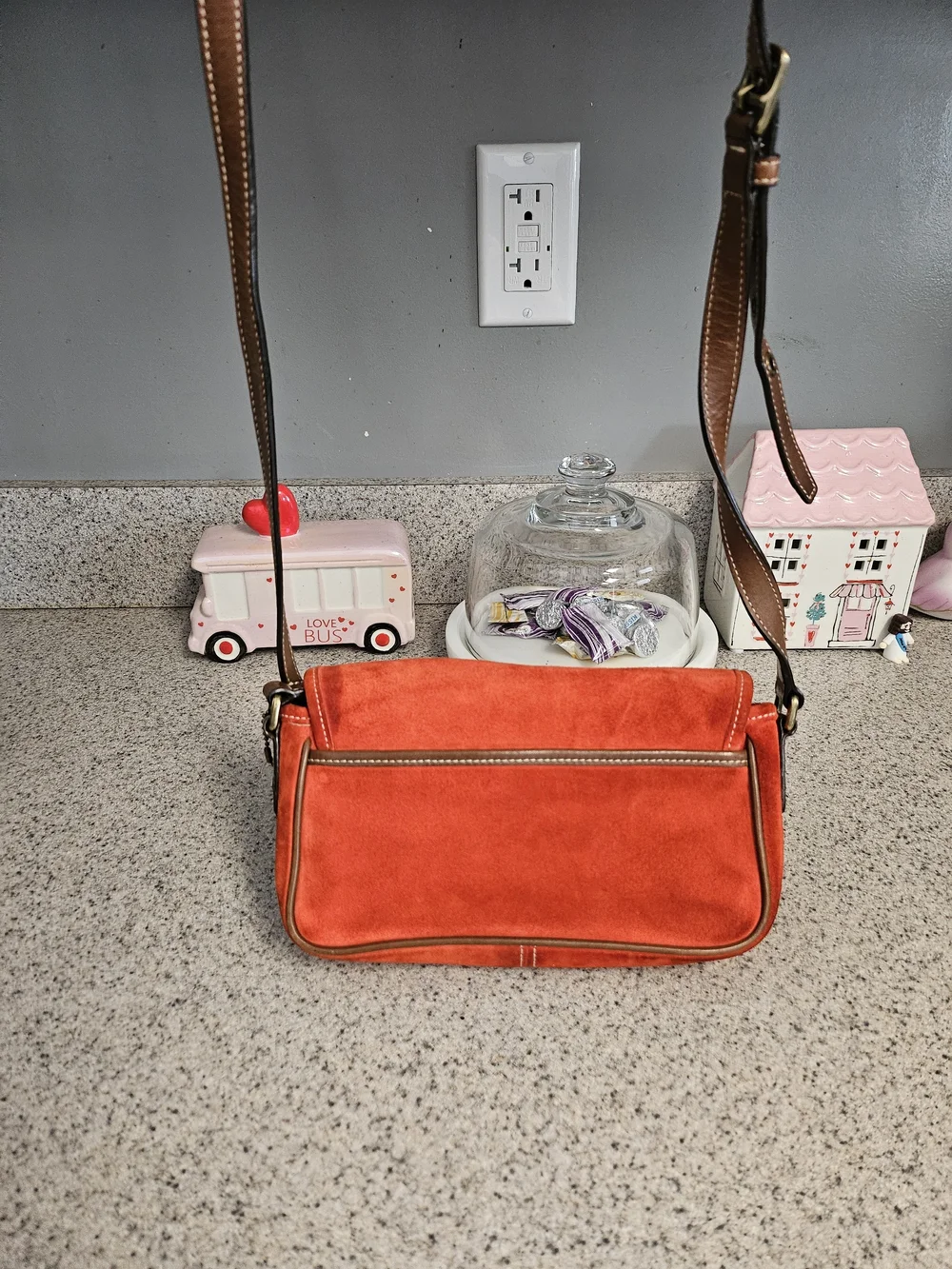 Coach Vintage Y2K Orange Suede Crossbody Bag (F3O-9358)